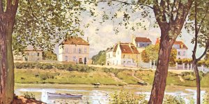 Dorf am Ufer der Seine 