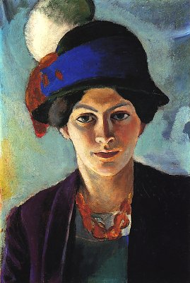Portrait der Frau des Kuenstlers mit Hut