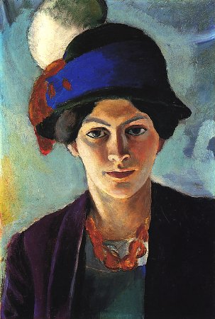 Portrait der Frau des Kuenstlers mit Hut 