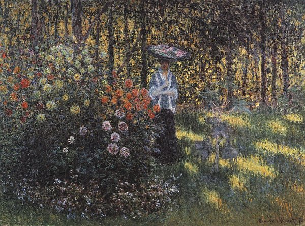 Frau mit Sonnenschirm im Garten von Argenteuil