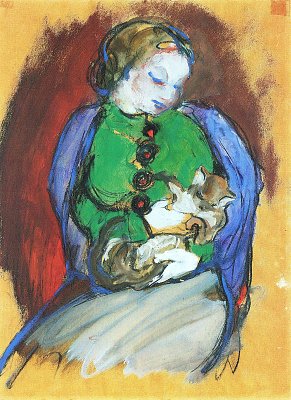Maedchen mit Katze