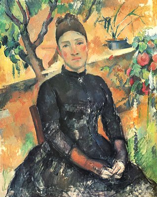 Portrait der madame Cezanne im Gewaechshaus