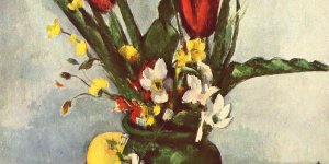 Stillleben Tulpen und aepfel 