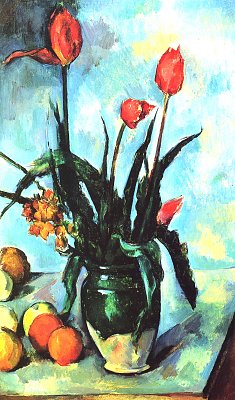 Stillleben Vase mit Tulpen