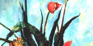 Stillleben Vase mit Tulpen 