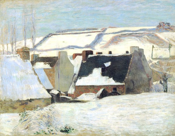 Bretonisches Dorf im Schnee