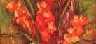 Stillleben-mit-roten-Gladiolen