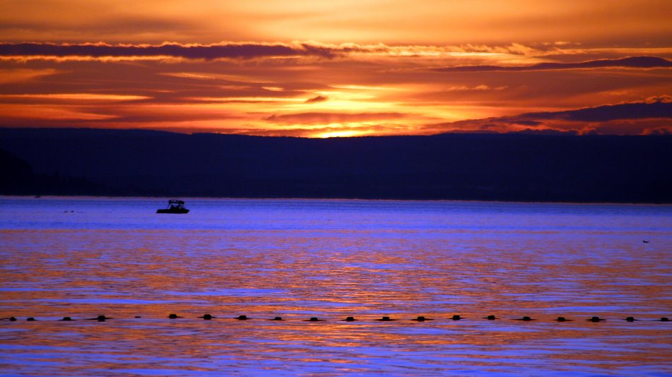 Leinwandbild: Abendrot über dem Meer – gedruckt auf Künstlerleinwand