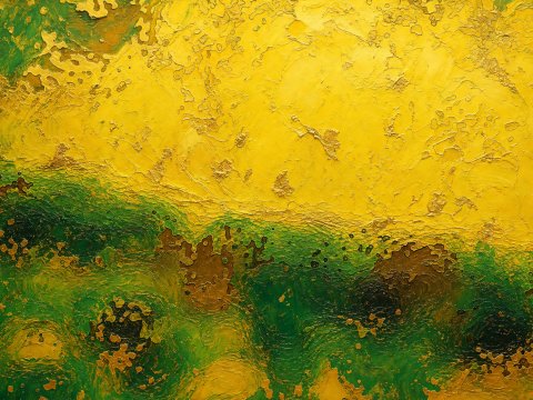 Schmelzende Horizonte im Grün – Leinwandbild