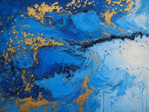 Fragmente eines blauen Traumes – Leinwandbild