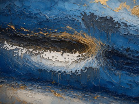 Fragmente im blauen Strom – Leinwandbild