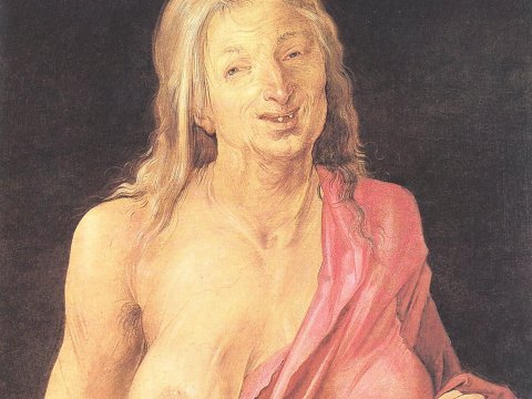 Alte Frau mit Münzen – Albrecht Dürer – Leinwandbild