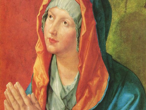 Betende Frau mit rotem Schleier – Albrecht Dürer – Leinwandbild