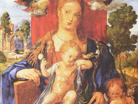 Madonna mit Kind und Engeln – Albrecht Dürer – Leinwandbild