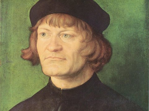 Selbstporträt mit grünem Hintergrund und – Leinwandbild