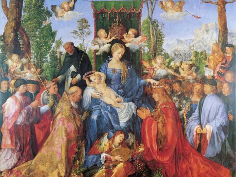 Madonna mit Kind und Heiligen – Albrecht Dürer – Leinwandbild