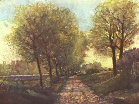 Ländliche Allee im Sonnenlicht – Alfred Sisley – Leinwandbild