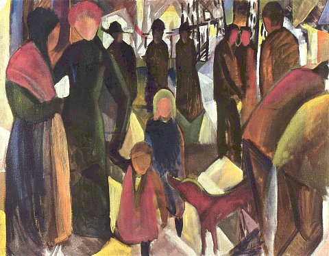 Markttag mit Figuren – August Macke – Leinwandbild