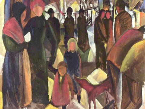 Markttag mit Figuren – August Macke – Leinwandbild
