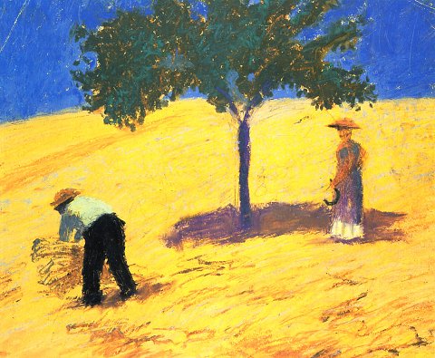Erntearbeiter unter Baum – August Macke – Leinwandbild