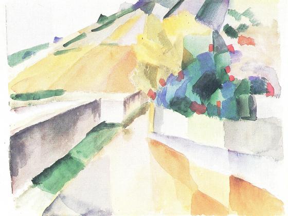 Bunte Gartenszene – Leinwandbild