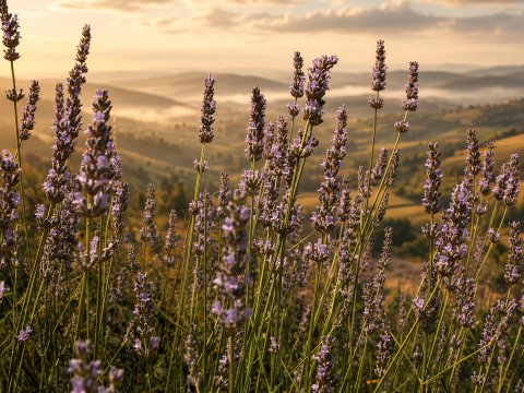 Lavendelwogen im Sommerwind – Leinwandbild