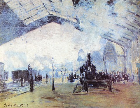 Dampflok im Bahnhof – Claude Monet – Leinwandbild