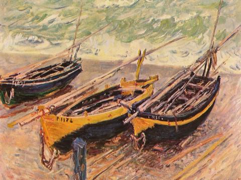 Fischerboote am Strand – Claude Monet – Leinwandbild