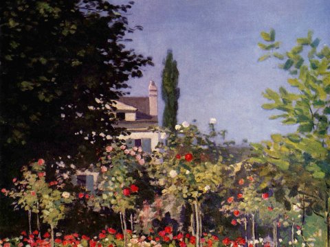 Rosen im Garten – Claude Monet – Leinwandbild