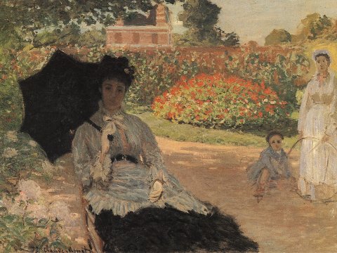 Dame mit Sonnenschirm im Garten – Claude Monet – Leinwandbild