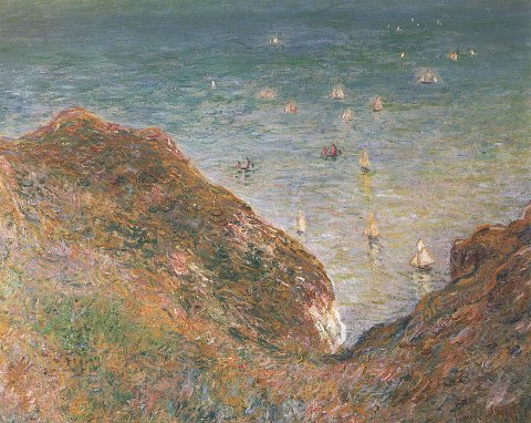 Segelboote vor felsiger Küste – Claude Monet – Leinwandbild