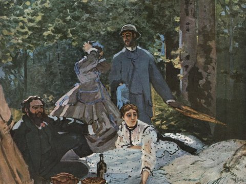 Picknick im Wald – Claude Monet – Leinwandbild