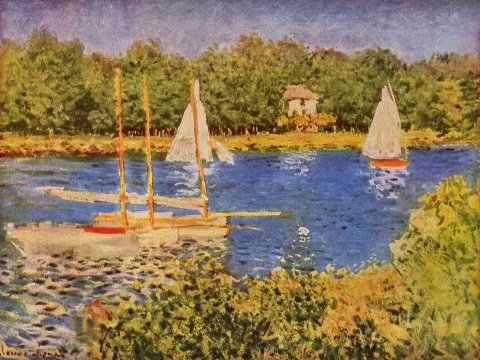 Segelboote auf dem Fluss – Claude Monet – Leinwandbild