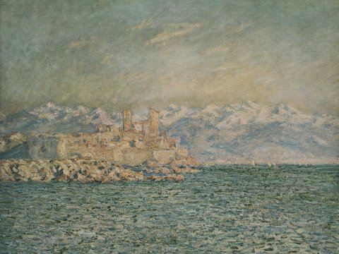 Meerespanorama mit Küstenstadt – Claude Monet – Leinwandbild