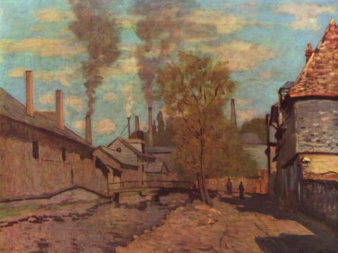 Industrielandschaft mit Schornsteinen – Claude – Leinwandbild