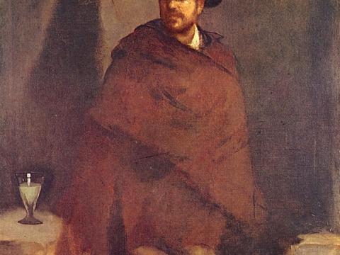 Mann im Zylinder mit Umhang – Édouard Manet – Leinwandbild