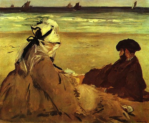Zwei Figuren am Strand – Édouard Manet – Leinwandbild