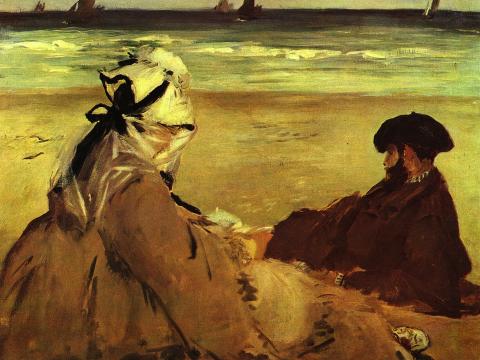 Zwei Figuren am Strand – Édouard Manet – Leinwandbild