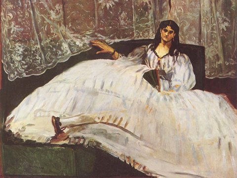 Frau im weißen Kleid – Édouard Manet – Leinwandbild