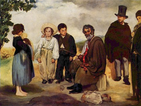 Gruppe von Kindern und Erwachsenen im Freien – Leinwandbild
