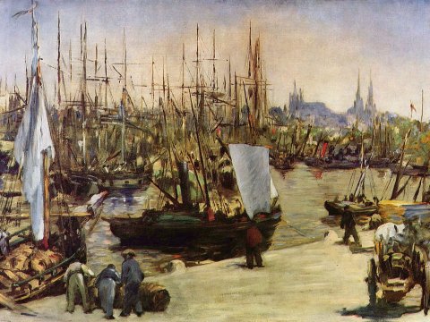 Hafen mit Segelschiffen – Édouard Manet – Leinwandbild