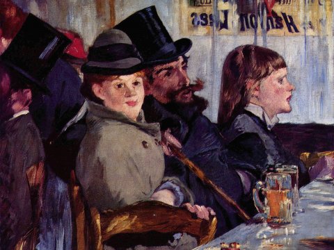 Gesellschaft im Café – Édouard Manet – Leinwandbild