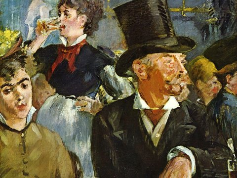 Geselliges Beisammensein im Café – Édouard Manet – Leinwandbild