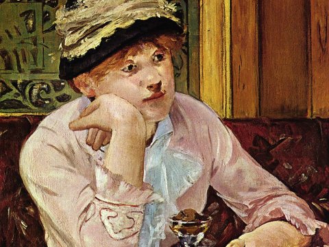 Junge mit Hut im Café – Édouard Manet – Leinwandbild