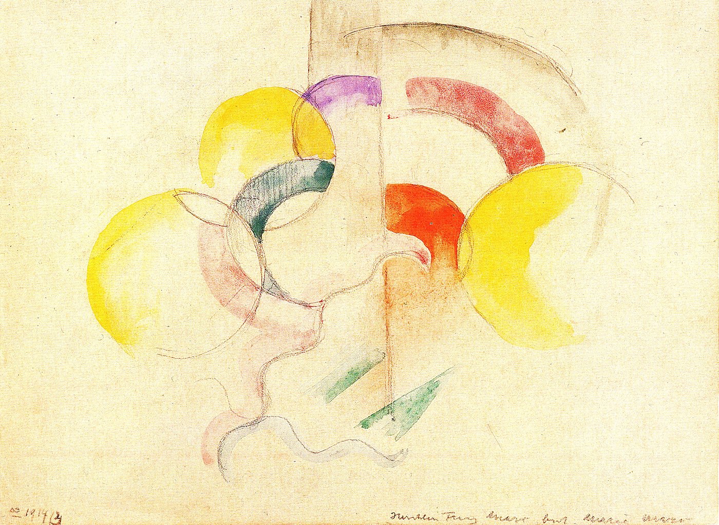 Gelb-Rot-Purpur: Abstrakte Farbformen von Marc – Franz Marc Leinwandbild