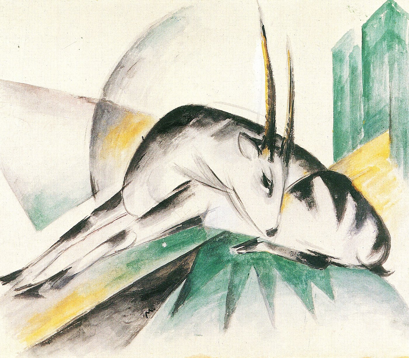 Schlafendes Antilopenpaar – Franz Marc – Franz Marc Leinwandbild
