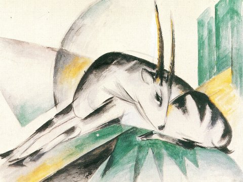Schlafendes Antilopenpaar – Franz Marc – Leinwandbild