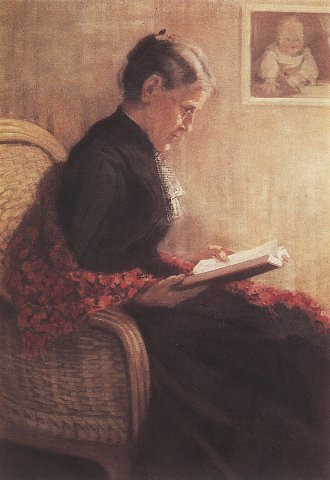 Lesende Frau im Sessel – Franz Marc – Leinwandbild