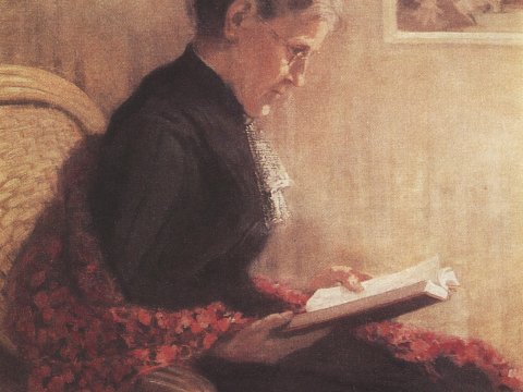 Lesende Frau im Sessel – Franz Marc – Leinwandbild