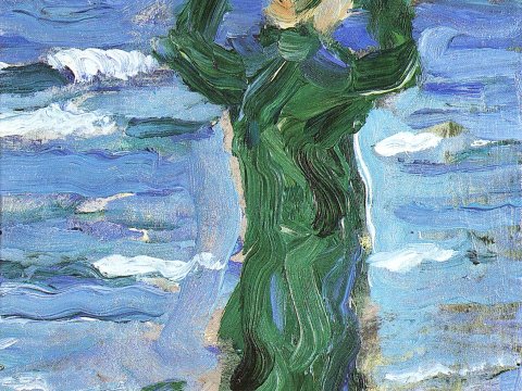 Frau am Strand in Grün – Franz Marc – Leinwandbild